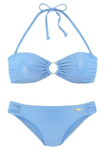 LASCANA Bandeau-Bikini mit goldfarbener Glanzbeschichtung mehr VIP-Rabatte