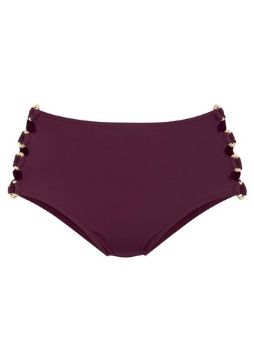 LASCANA Highwaist-Bikini-Hose Italy Goldfarbene Zierringe mehr zollfrei