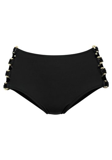 LASCANA Highwaist-Bikini-Hose Italy Goldfarbene Zierringe mehr zollfrei