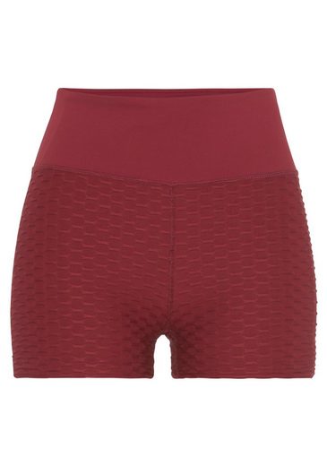 VIVANCE ACTIVE Shorts -Kurze Hose mit breitem Bund und Wabenoptik mehr Heißer Verkauf