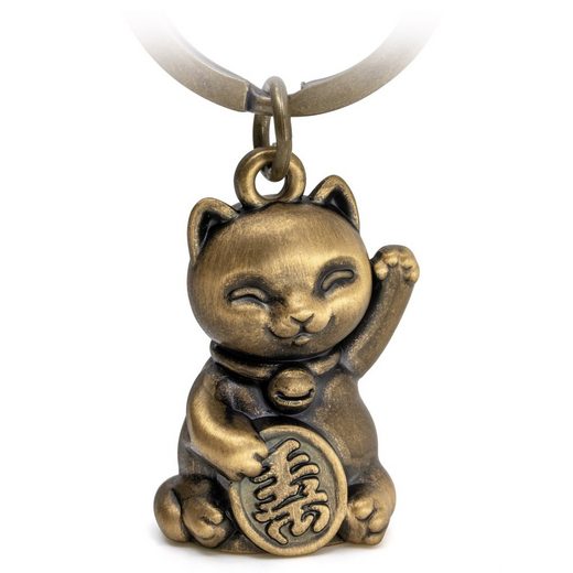 FABACH Schlüsselanhänger Glückskatze Maneki Neko - Winkekatze Glücksbringer Geschenk mehr Fabrikladen