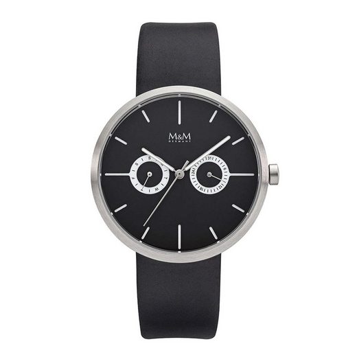 M&M Quarzuhr Armbanduhr Lederarmband Two Eye (1-tlg), Analoguhr rund mit Lederarmband, Designer Uhr, deutsche Manufaktur, inkl. edles Etui mehr im Angebot