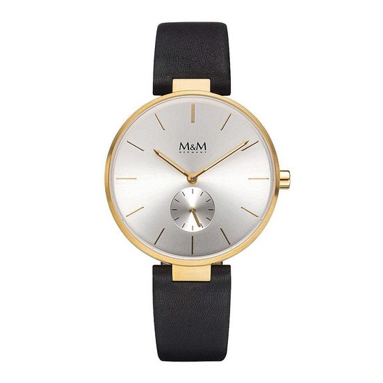 M&M Quarzuhr Armbanduhr Damen Leder New Classic (1-tlg), Analoguhr rund mit Lederarmband, Designer Uhr, deutsche Manufaktur, inkl. edles Etui mehr Fabrik Onlineshop