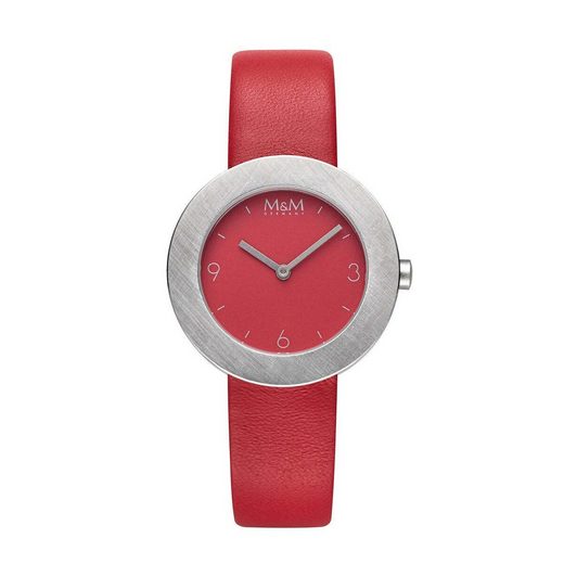 M&M Quarzuhr Armbanduhren Damen Leder Circle Line (1-tlg), Analoguhr rund mit Lederarmband, Designer Uhr, deutsche Manufaktur, inkl. edles Etui mehr Osterangebot