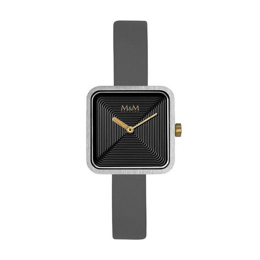 M&M Quarzuhr Armbanduhr Damen Leder Mini Square (1-tlg), Analoguhr, Damenuhr mit Lederarmband eckig, Designer Uhr, deutsche Manufaktur, inkl. edles Etui mehr