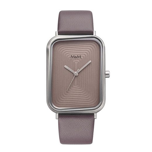 M&M Quarzuhr Armbanduhr Damen Leder Dancing Square (1-tlg), Analoguhr eckig mit Lederarmband, Designer Uhr, deutsche Manufaktur, inkl. edles Etui mehr Jubiläumsangebot