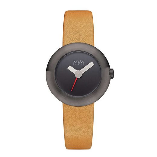 M&M Quarzuhr Armbanduhr Damen Leder Basic-M (1-tlg), Analoguhr rund mit Lederarmband, Designer Uhr, deutsche Manufaktur, inkl. edles Etui mehr