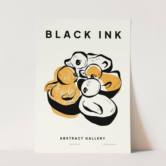 SINUS ART Wandbild Black Ink dekorative Illustration Modern kleine Enten mehr Tägliche Deals