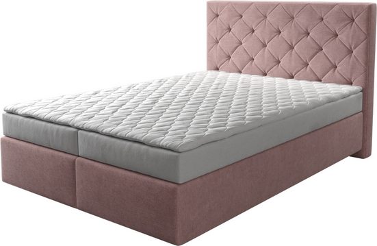 DELIFE Boxspringbett Dream-Great Mikrofaser Grau 120x200 cm mit Matratze und Topper mehr Super Rabatt