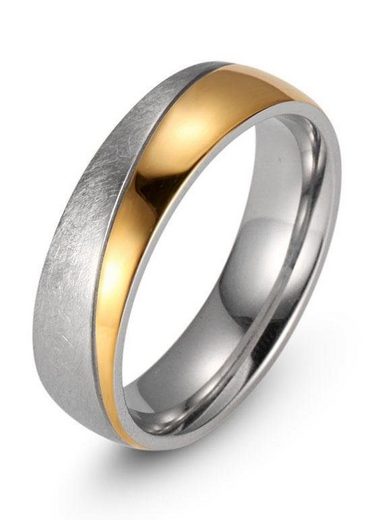 FIRETTI Trauring Schmuck Geschenk "LIEBE" mit Vertiefung, ca. 7,0mm breit mit Zirkonia (synth) mehr Lagerräumung