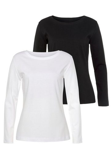 VIVANCE Langarmshirt (Packung, 2-tlg) aus besonders weicher und fester Baumwolle mehr Begrenzt auf 3 Tage