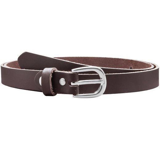 COLOGNEBELT Ledergürtel A8-SL Ledergürtel in Rot - 2 cm Breit - mit silberner abgerundeter Gürtelschließe - modern, leger, klassisch mehr Fabrik Onlineshop