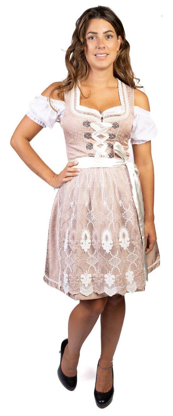 TRACHTL Dirndl DIRNDL TRACHTENKLEID DAMEN BELLA CHAMPAGNER 3.tlg mehr Muttertagsangebot