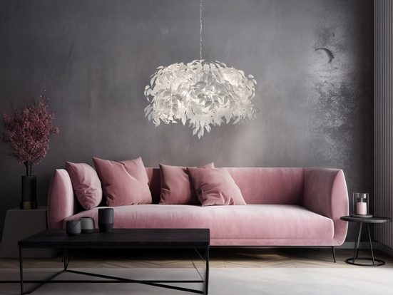 MEINEWUNSCHLEUCHTE LED Pendelleuchte Dimmfunktion, LED wechselbar, Warmweiß, groß-e ausgefallen-e Designer-lampe über Esstisch hängend Ø 70cm mehr Rabatte dieses Monats