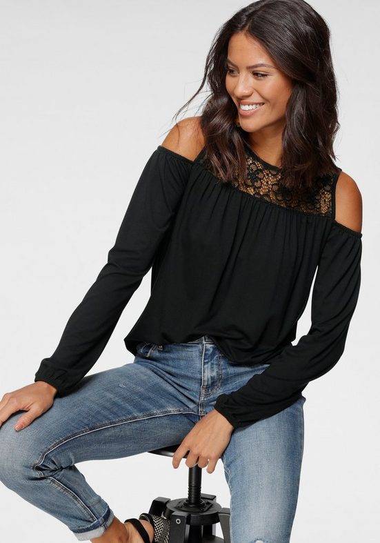 LAURA SCOTT Langarmshirt mit Spitze mehr
