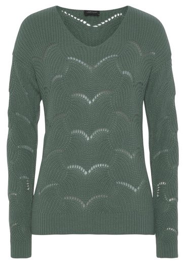 LAURA SCOTT V-Ausschnitt-Pullover mit modischem Strickmuster - NEUE FARBEN mehr Heißer Verkauf
