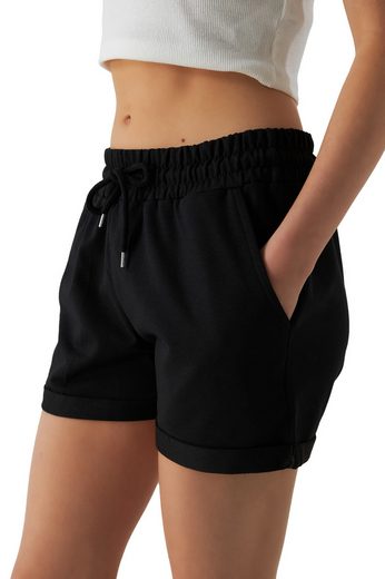 SMITH & SOLO Sweatshorts Kurze Hose Damen Shorts (1-tlg) Lycra, Baumwolle, umschlagene Beinsaum mehr Zeitlich begrenztes Angebot