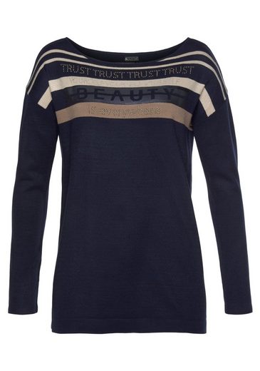 LAURA SCOTT Strickpullover in Streifen-Design mit Glitzersteinen mehr Black Friday Preise