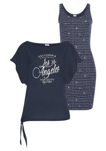 KANGAROOS Jerseykleid (2-tlg) im Set mit oversize Shirt zum Knoten mehr Preisnachlass