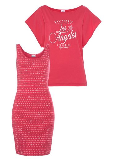 KANGAROOS Jerseykleid (2-tlg) im Set mit oversize Shirt zum Knoten mehr Preisnachlass