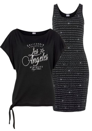 KANGAROOS Jerseykleid (2-tlg) im Set mit oversize Shirt zum Knoten mehr Preisnachlass