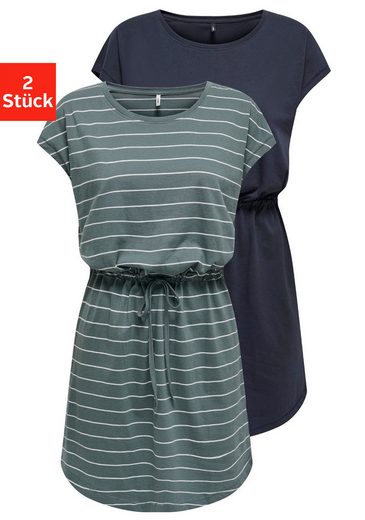 ONLY Shirtkleid ONLMAY LIFE S/S DRESS 2 PACK CS JRS (2er-Pack) flexibel taillierbar für individuelle Passform mehr Top Angebot