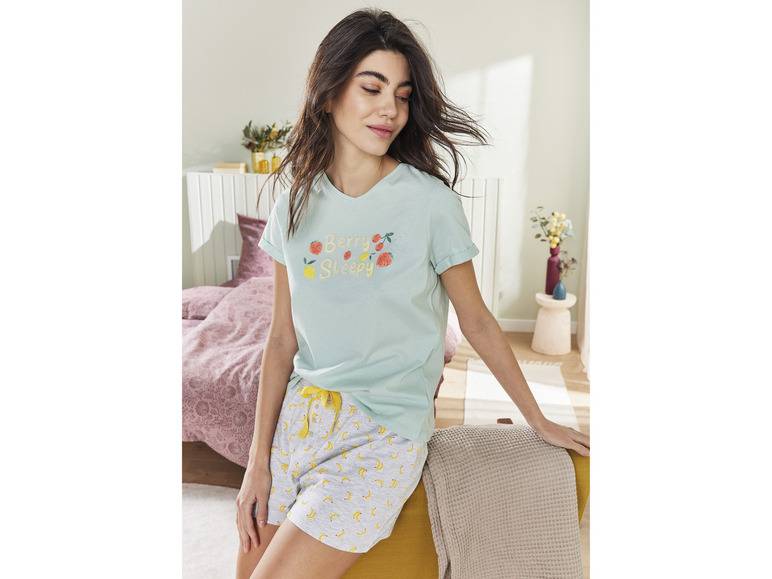 esmara® Damen Schlafhose, kurz, mit Zierknopfleiste Schlussverkauf