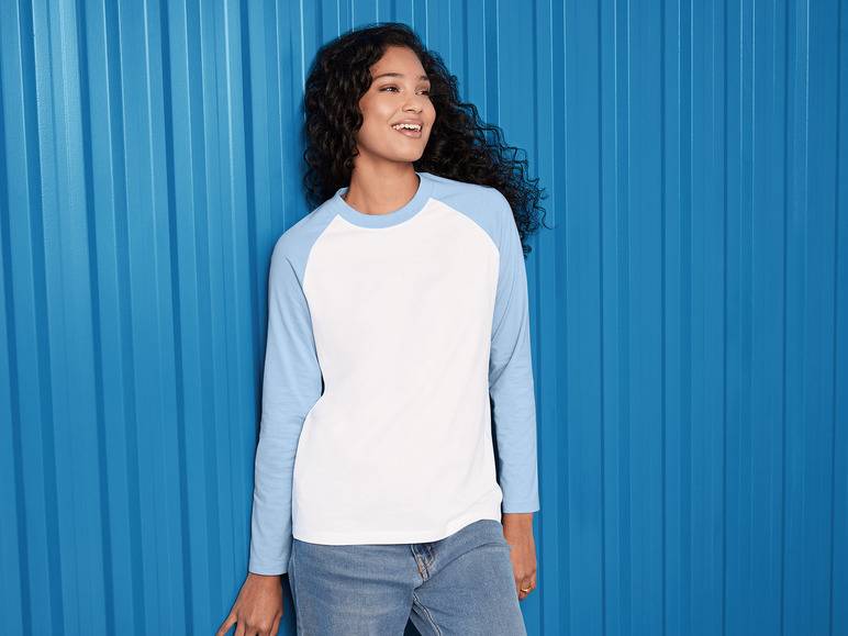 esmara® Damen Langarmshirt aus reiner Baumwolle Outlet