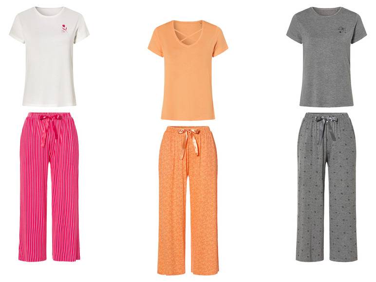 esmara® Damen Pyjama in moderner 7/8-Culotte-Passform Fabrikverkauf