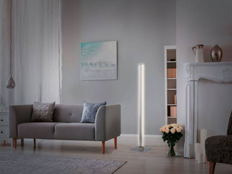 LIVARNO home LED-Stehleuchte in Mattnickel-Optik Auslauf