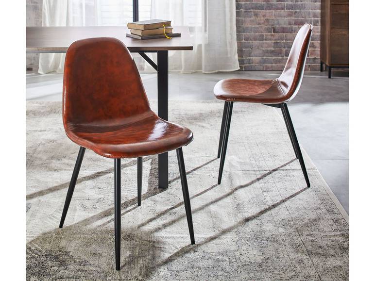 LIVARNO home Stuhl »San Diego«, braunes Kunstleder, 2 Stück im Angebot