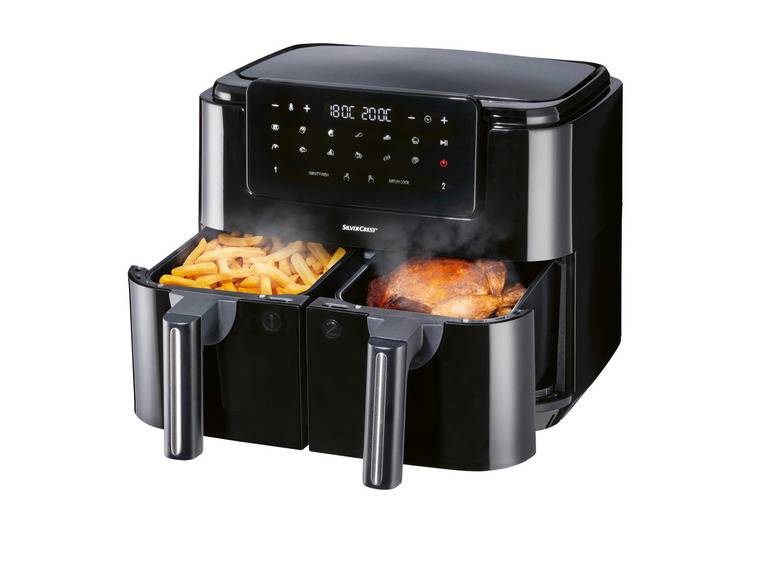 SILVERCREST® KITCHEN TOOLS Doppelzonen Heißtluftfritteuse »A1 SHLFDD 2400«, 2200–2600 W Räumungsverkauf