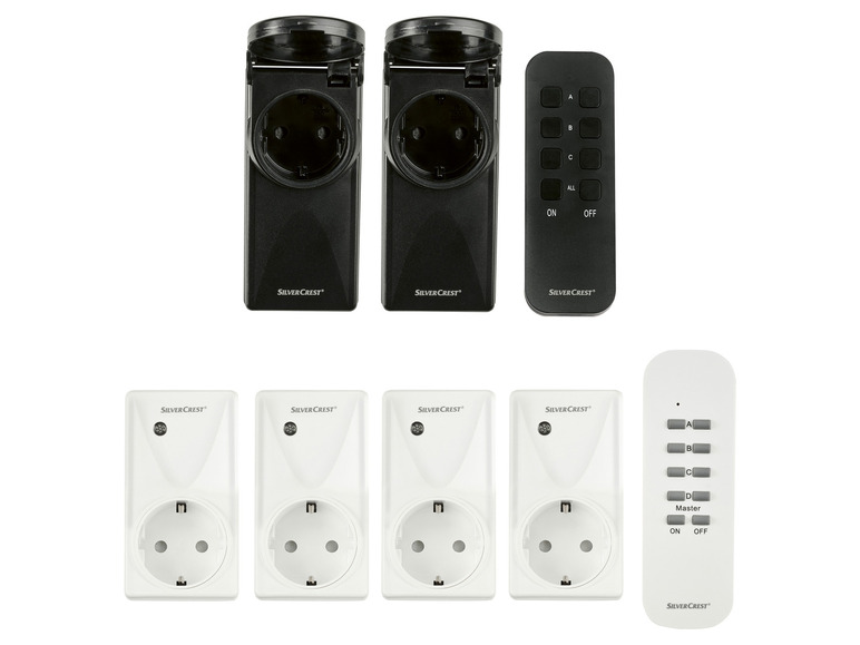 SILVERCREST® Funksteckdosen-Set, mit Fernbedienung, 5-/ 3-teilig