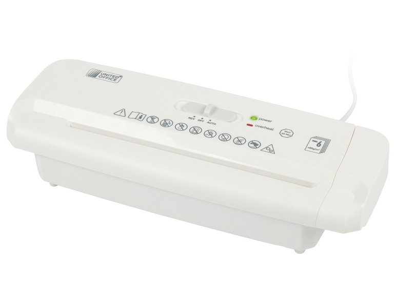 UNITED OFFICE® Aktenvernichter-Papierkorbaufsatz, 6 Blatt A4, mit ausziehbarem Teleskoparm