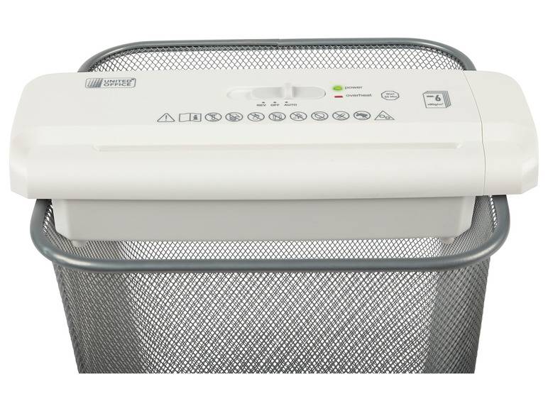 UNITED OFFICE® Aktenvernichter-Papierkorbaufsatz, 6 Blatt A4, mit ausziehbarem Teleskoparm Günstiger Verkauf