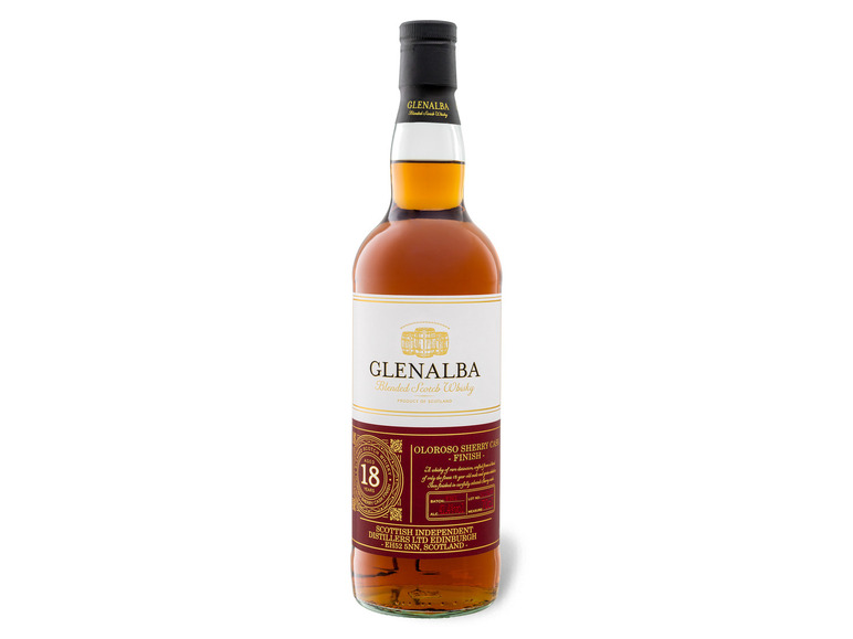 Glenalba Blended Scotch Whisky 18 Jahre Sherry Cask Finish mit Geschenkbox 41,4% Vol Blitzverkäufe