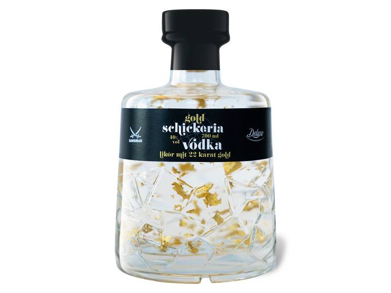 SANSIBAR Deluxe Schickeria Vodkalikör mit Goldstückchen 40% Vol