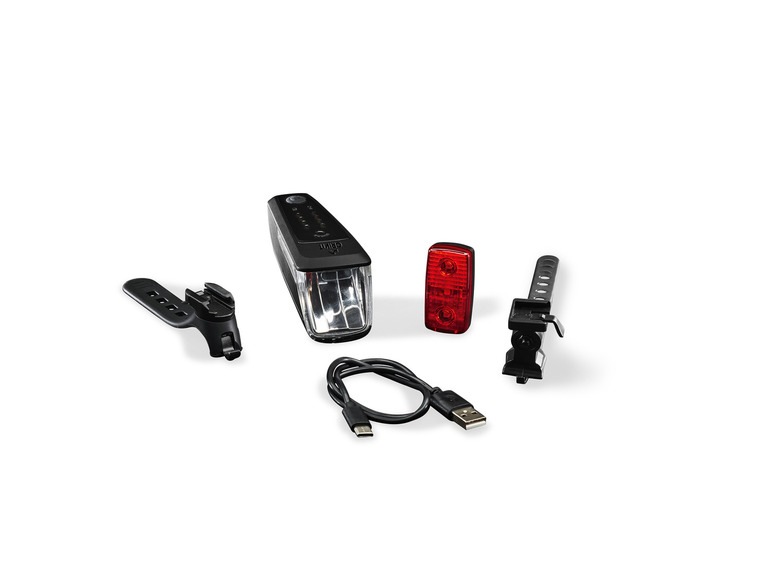 CRIVIT LED-Fahrradleuchten-Set mit Notbremsfunktion Fabrikverkauf