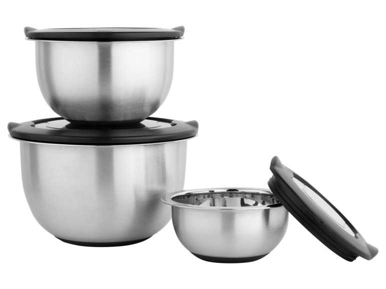 LIVARNO home Edelstahl-Rührschüssel-Set, 5- / 3-teilig Tiefpreis