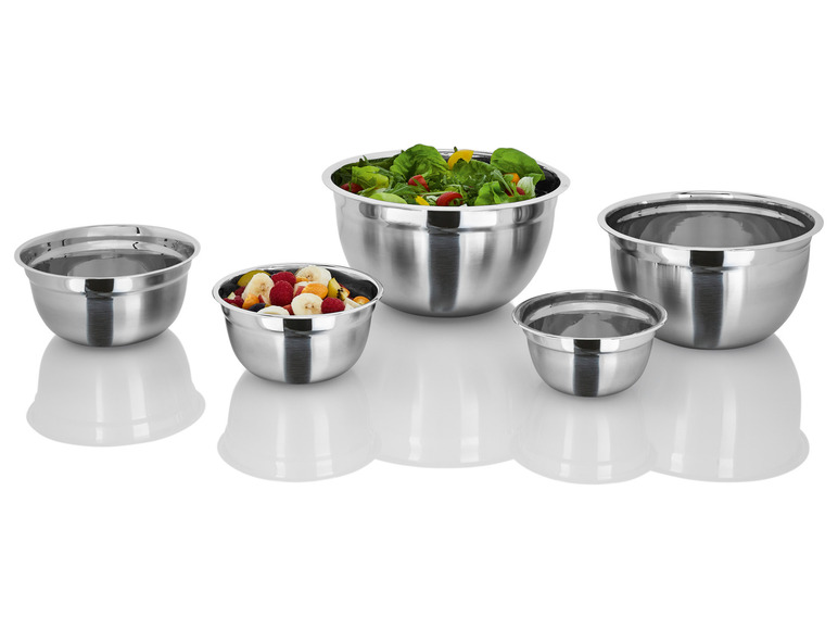 LIVARNO home Edelstahl-Rührschüssel-Set, 5- / 3-teilig Tiefpreis