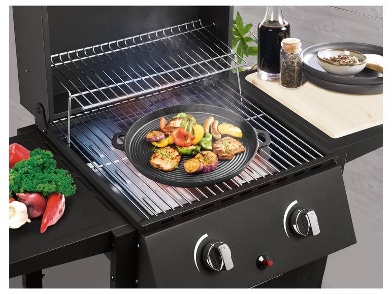 GRILLMEISTER Gusseiserne Grillplatte/ Grillpfanne Wochenangebot