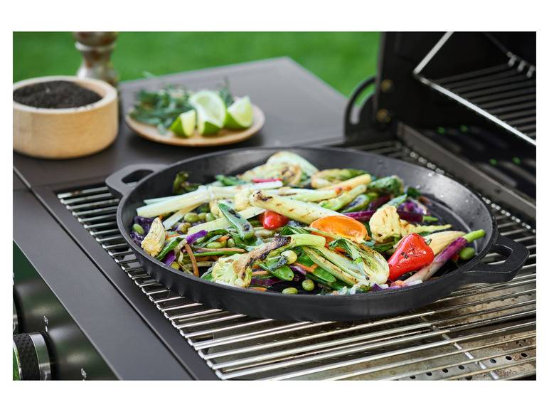 GRILLMEISTER Gusseiserne Grillplatte/ Grillpfanne Wochenangebot