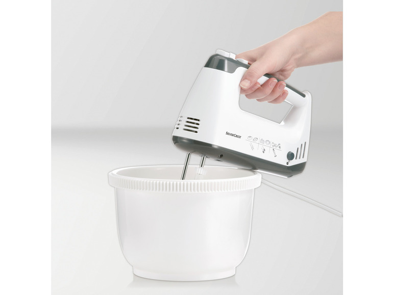 SILVERCREST® KITCHEN TOOLS Handmixer SHMS 300 C2 mit Schüssel und Spritzschutz Bis zu 50% Rabatt