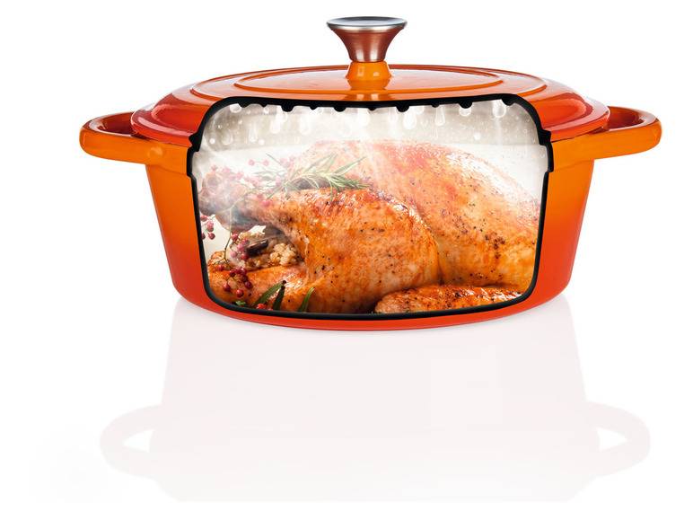 ERNESTO® Gusseisen-Bräter, Oval Ø 29 cm Weihnachtsangebot