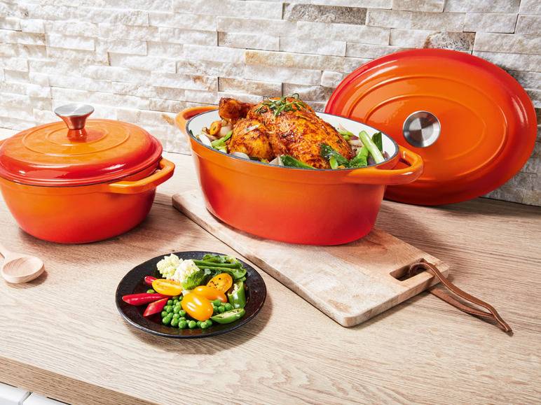 ERNESTO® Gusseisen-Bräter, Oval Ø 29 cm Weihnachtsangebot