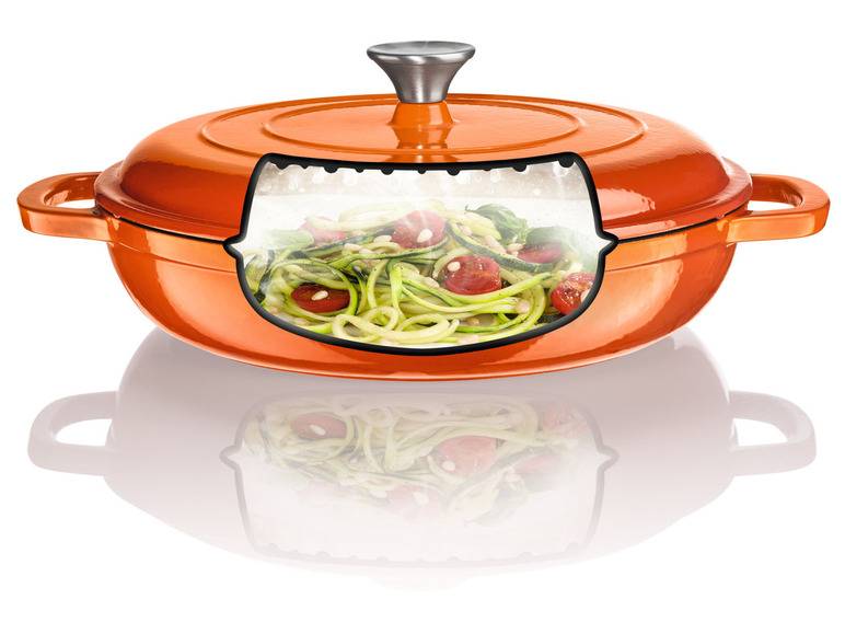 ERNESTO® Gusseisen-Servierpfanne, Ø 30 cm, mit Drop-System Exklusive Angebote