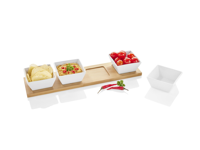 ERNESTO® Dipschalen-Set, mit praktischem Bambus-Serviertablett Black Friday
