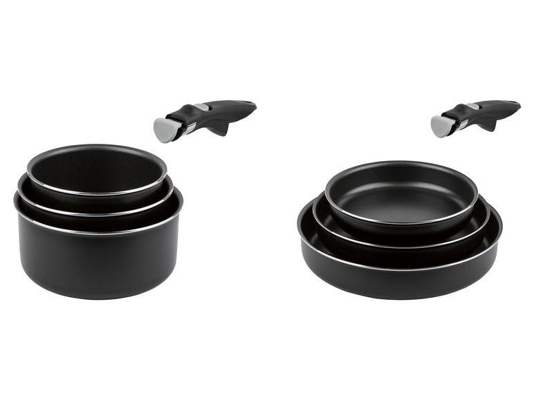 ERNESTO® Topf- / Pfannen-Set, 4-teilig, mit abnehmbarem Griff Exklusivangebot