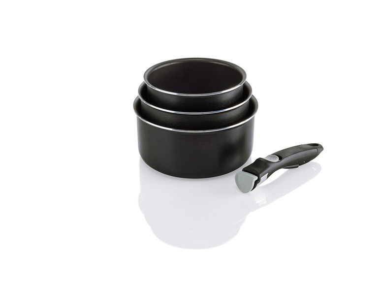 ERNESTO® Topf- / Pfannen-Set, 4-teilig, mit abnehmbarem Griff Exklusivangebot