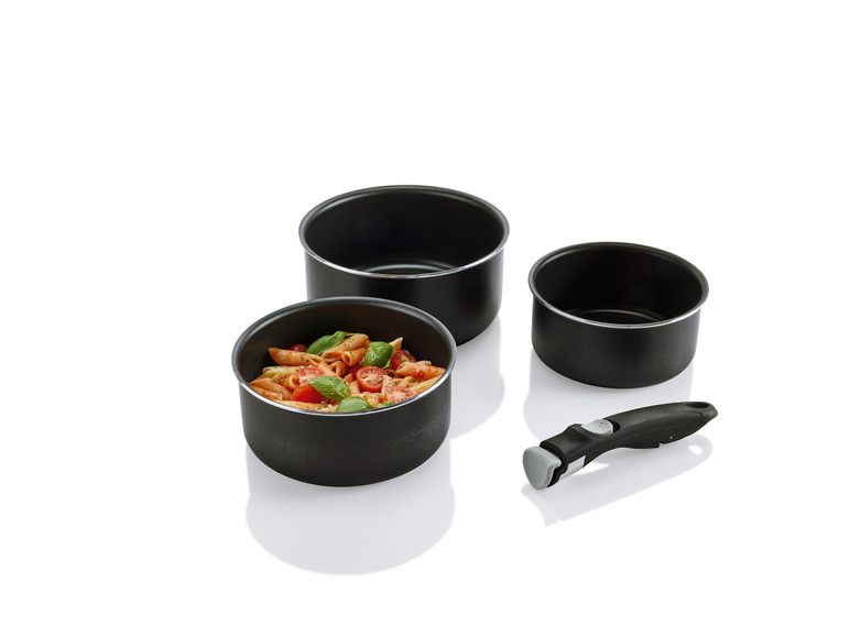 ERNESTO® Topf- / Pfannen-Set, 4-teilig, mit abnehmbarem Griff Exklusivangebot